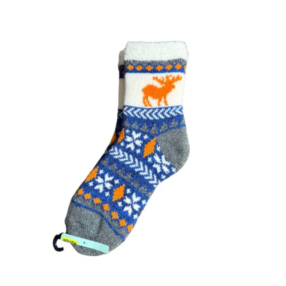Magellan Outdoors Youth Moose Lodge Crew Holiday Socks 3 Pair Small NEW